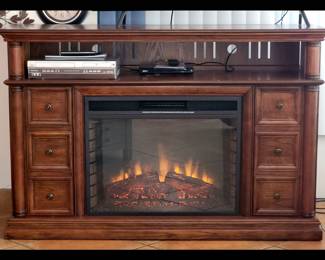 TV Stand/Credenza with Fireplace; Comes with Remote Control