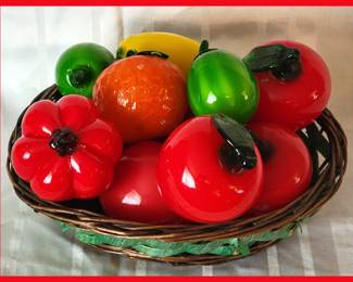 Gorgeous Murano Style Glass Vegetables and Fruit