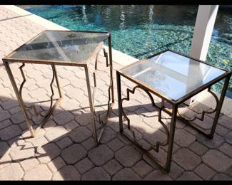 Cool Rusty Metal and Glass Top Tables