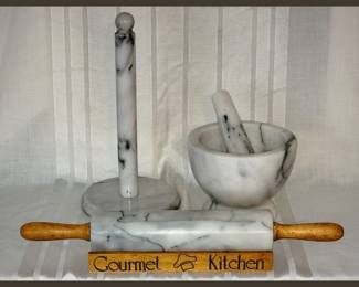 Marble Kitchen Set; there is also a Marble Utensil Holder that comes with this set