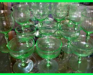 Uranium/Vaseline Glass Stemware
