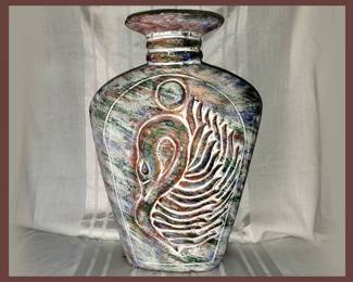 Large Vase with Swan Motif