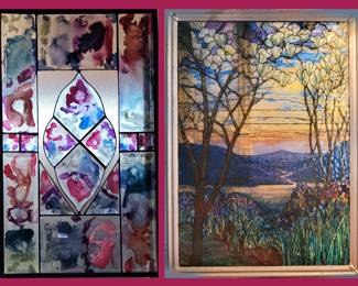 2 Painted Glass Plaques