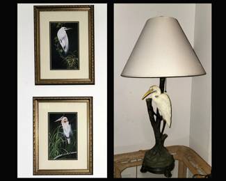 Pretty Heron Prints and Lovely Heron Lamp