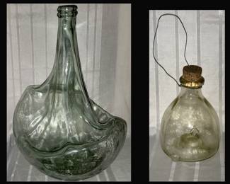 Very Large Melted Glass Bottle and Vintage Wasp & Fly Catcher