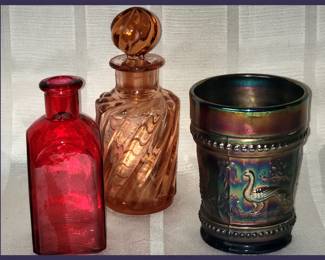 Carnival Glass Peacock Tumbler