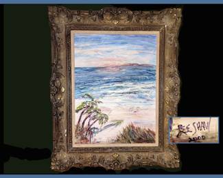 Ornately Framed Oil Painting Signed Lee Shaw