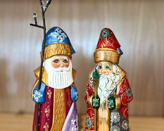 Russian Santa Claus Figures
Hand-carved and painted