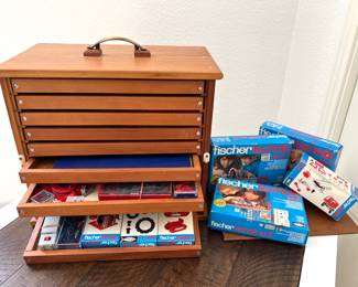Large set of vintage Fischertechnik robotic toys 