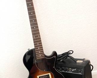 Epiphone Les Paul Junior 2 Tone Sunburst Solid Body Electric Guitar and Fender Squier SP-10 Amp