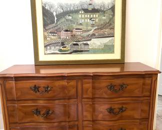 John Widdicomb Furniture 
French Provincial Dresser

57” (L) x 20” (W) x 33.5” (H)