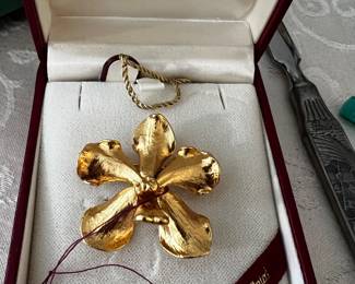 22k Gold dipped IRIS brooch