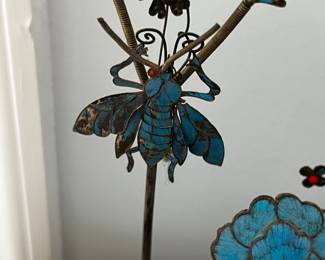 Kingfisher Feather Jewelry + Hair adornments 19thC