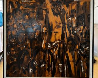 Alfredo Santos
Oil on wood
“Cruxification of a Gathering of People”
Signed on back