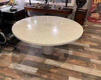 Circa 1970's - Angelo Mangiarotti - 56"" diameter Eros Dining table in Italian Carrara marble