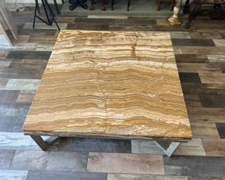 Vintage 43" x 43" Designer onyx table from PACE