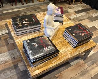 43" x 43" onyx and steel coffee table from the Pace Collection