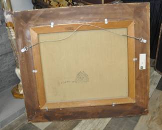 Vintage Original Italian oil on Viktoria Maltuch canvas framed by Jerry Solomon in 22k gold frame. Signed by signature indecipherable.