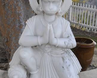 150 lbs. - Marble statue of Hindu Deity - Hanuman - legend says this statue brings success, luck and energy