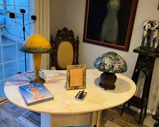 Vintage Onyx desk/table signed by Willy Ballez and purchased from Pace. Dimensions: 66" x 40" x 29"