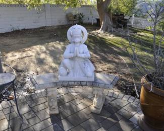 150 lbs. - Marble statue of Hindu Deity - Hanuman - legend says this statue brings success, luck and energy. Ht: 32"