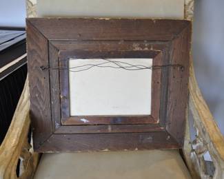 Antique frame and River scene artwork by unknown artist