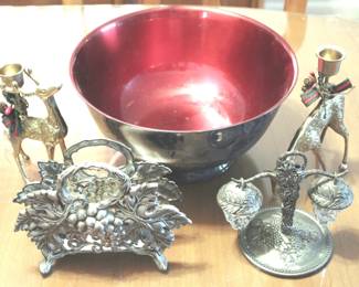 244 - Lot of Silver Plated & Brass Items