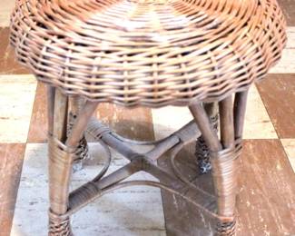 12 - Wicker Stool - 14" x 12"