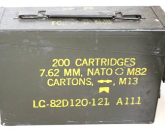 129 - Metal Ammo Box - 8" x 11" x 4"