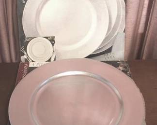 270 - 2 Boxes of 4-piece Charger Sets (silver in color) 8 chargers in total