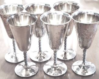 240 - Set of 6 Silver Plated Goblets