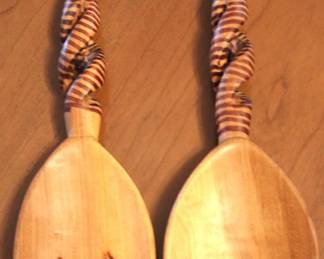 235 - Carved Animal Theme Salad Servers