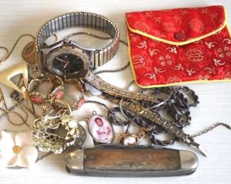 131 - Costume Jewelry, Knife & More