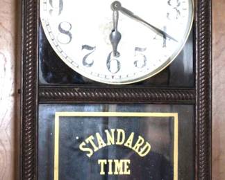 17 - Standard Time Wall Clock - 32" x 16" You are buying a used as-is electric/electronic item. We do not guarantee all components are present, and if it is not expressly stated, it is untested.