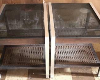 42 - 2 Glass Top End Tables - 21" x 29" x 20"