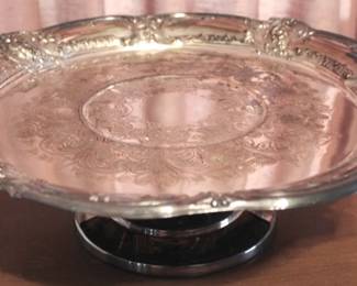272 - Silver Plated Cake Stand - 14 x 4