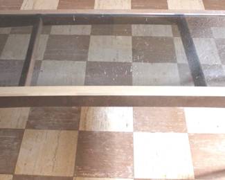 33 - Glass Top Coffee Table - 21" x 52" x 16"