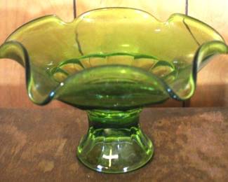 22 - Glass Compote - 5" x 10"