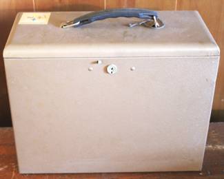 40 - Metal File Box with Keys - 13" x 10" x 6"
