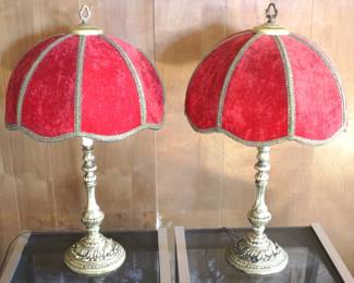 45 - Pair of Lamps - 34" Tall You are buying a used as-is electric/electronic item. We do not guarantee all components are present, and if it is not expressly stated, it is untested.