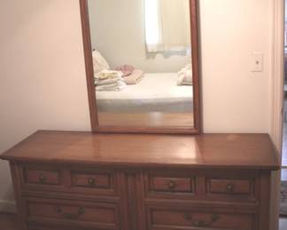 166 - Dresser w/ Mirror - 62" x 31" x 20"