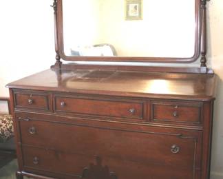 153 - Antique Dresser w/ Mirror - 52" x 76" x 24"