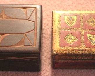 302 - 2 Wood Boxes - 5 x 4 x 2