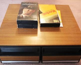 295 - VCR Tape Holder & Tapes - 16 x 17 x 5