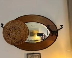 antique mirrored hat rack