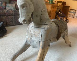 Super cool antique wooden horse