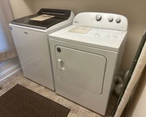 Whirlpool top-loading washer and Whirlpool dryer (like new)
