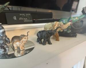 Variety of marble elephants