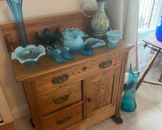 Fenton blue glass collection