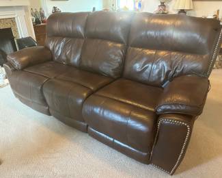 Like-new Leather Dual Recliner Sofa